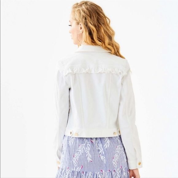 Lilly Pulitzer White Denim Jean Jacket xxs - Picture 2 of 6